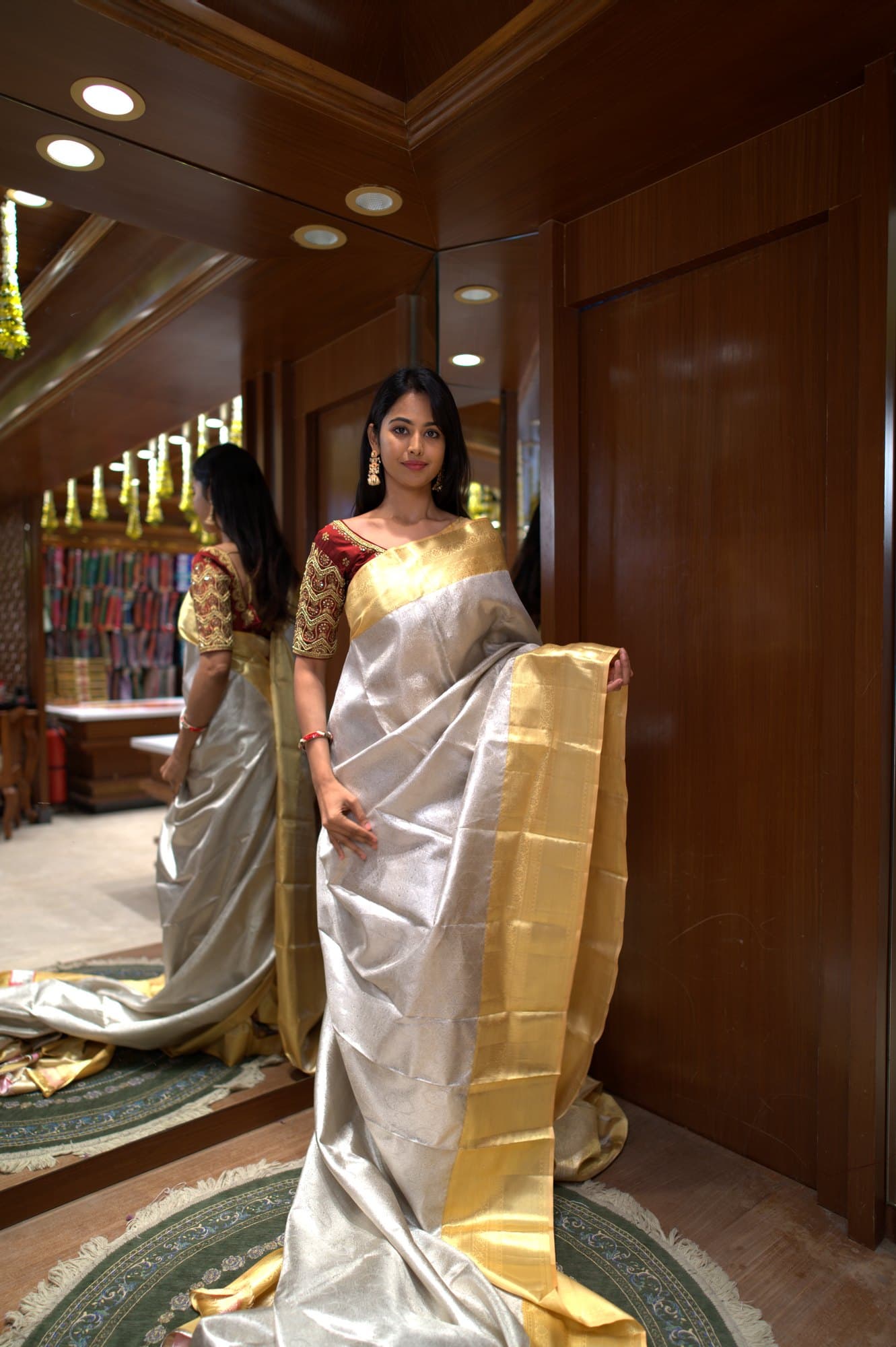 Silver Gold Tissue Kanjeevaram Silk Saree