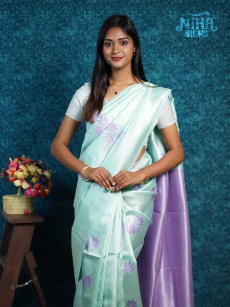 Pastal Green silk Saree