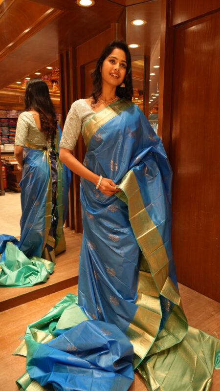 Aubergine Aura: Deep Purple and Gold Silk Saree