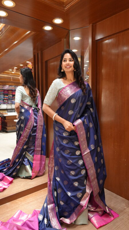 Golden Hour Glamour: Metallic Gold Tissue Silk Saree